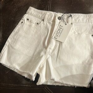 Women's White Evidnt Denim Shorts